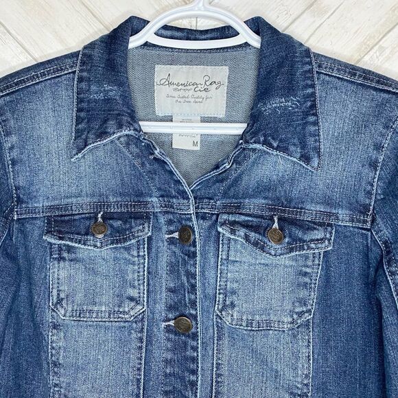 American rag slightly distressed denim jacket - Picture 2 of 10
